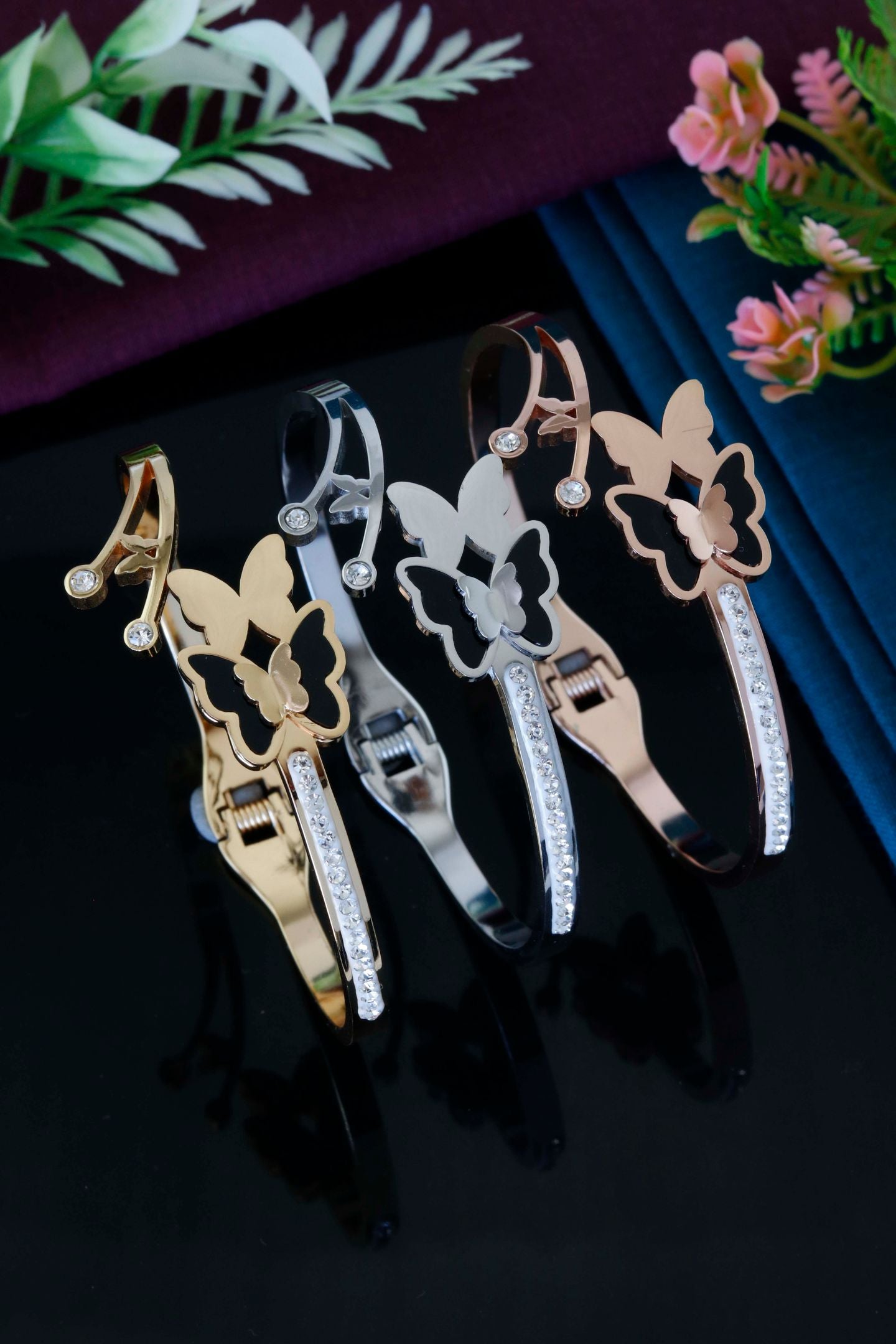 Butterfly Sparkle Designer Cuff Bracelet