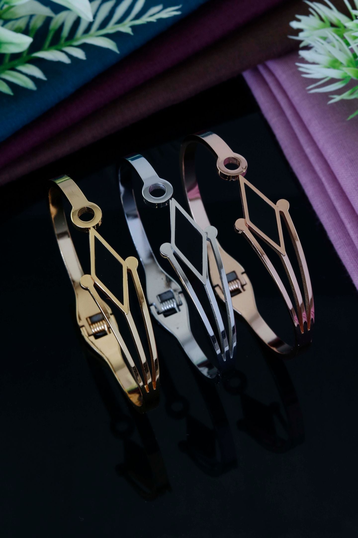 Modern Linea Geometric Cuff Bracelet