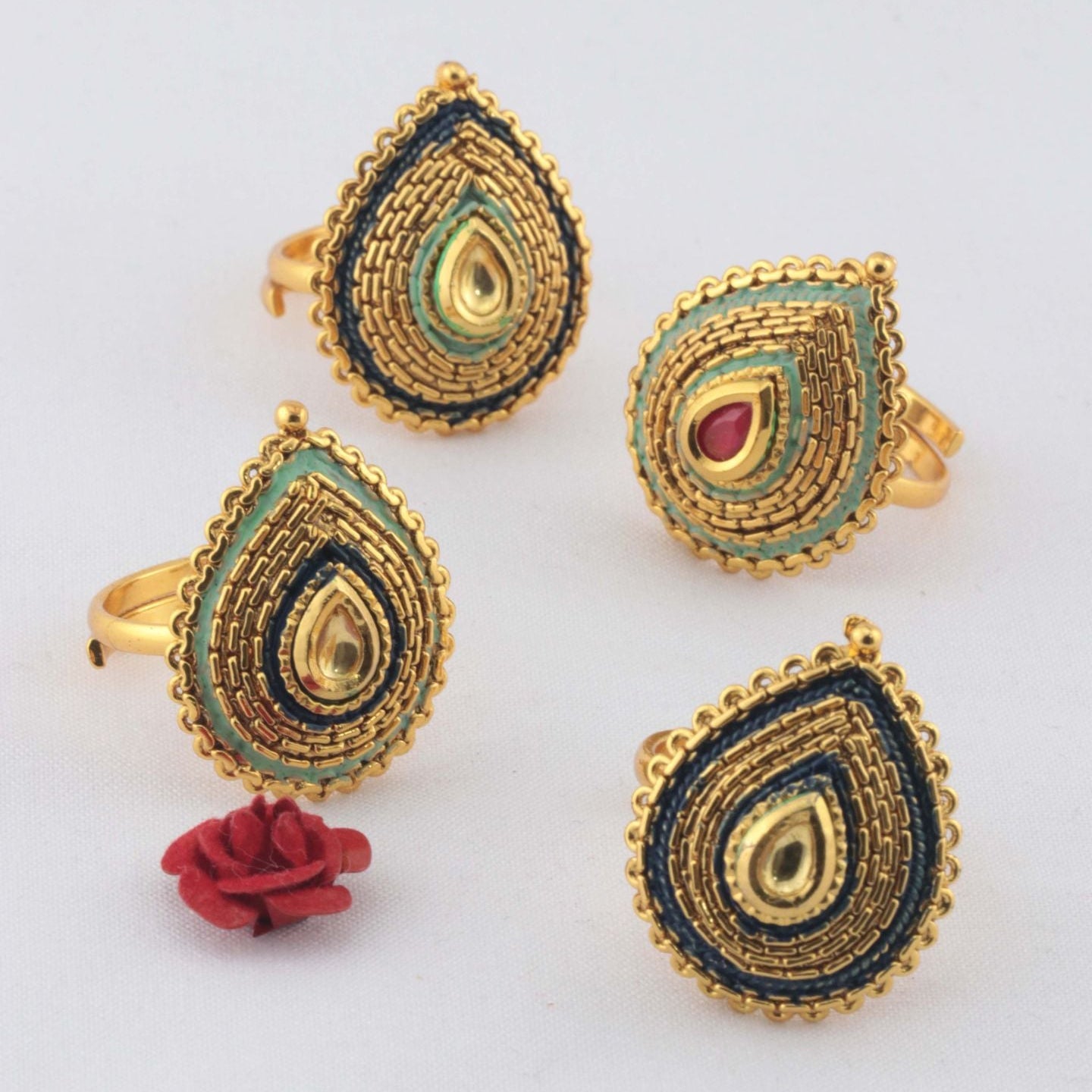 Traditional Peacock Design Adjustable Ring