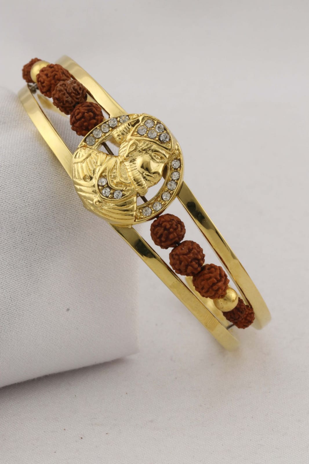 Men’s Gold-Plated Rudraksha Kada Bracelet