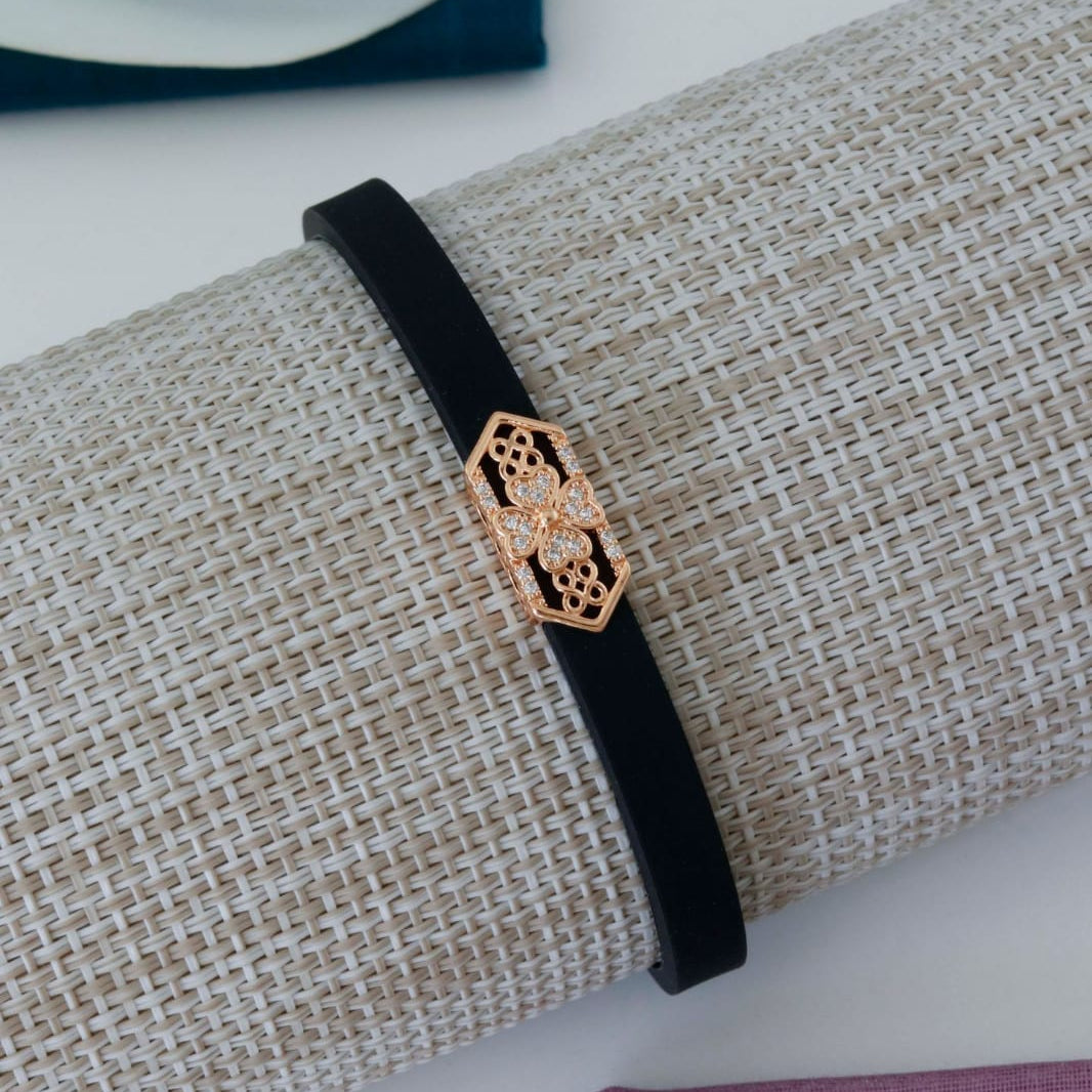 Girls Rose-Gold Clover Charm Bracelet