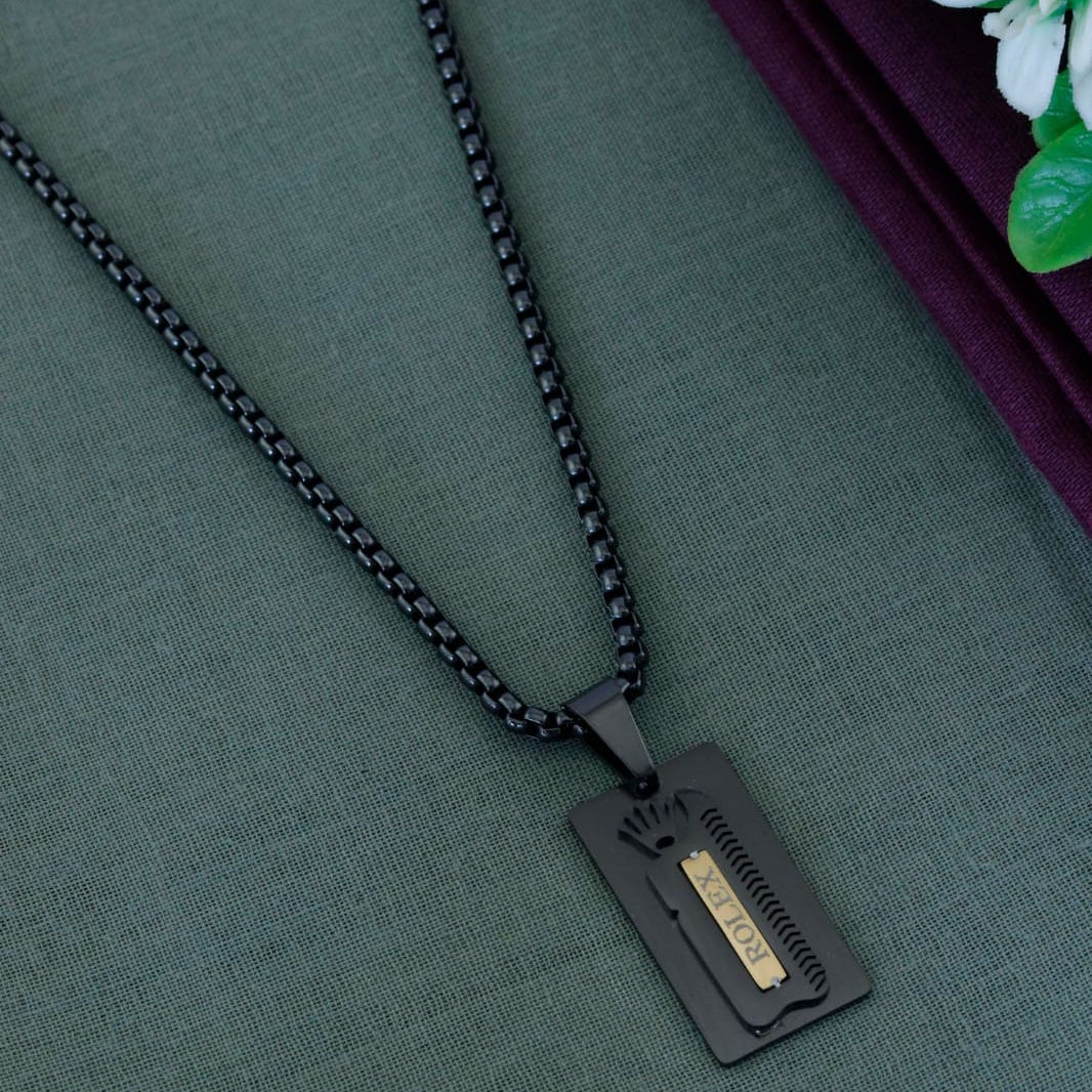 Luxury Crown Black Pendant Chain