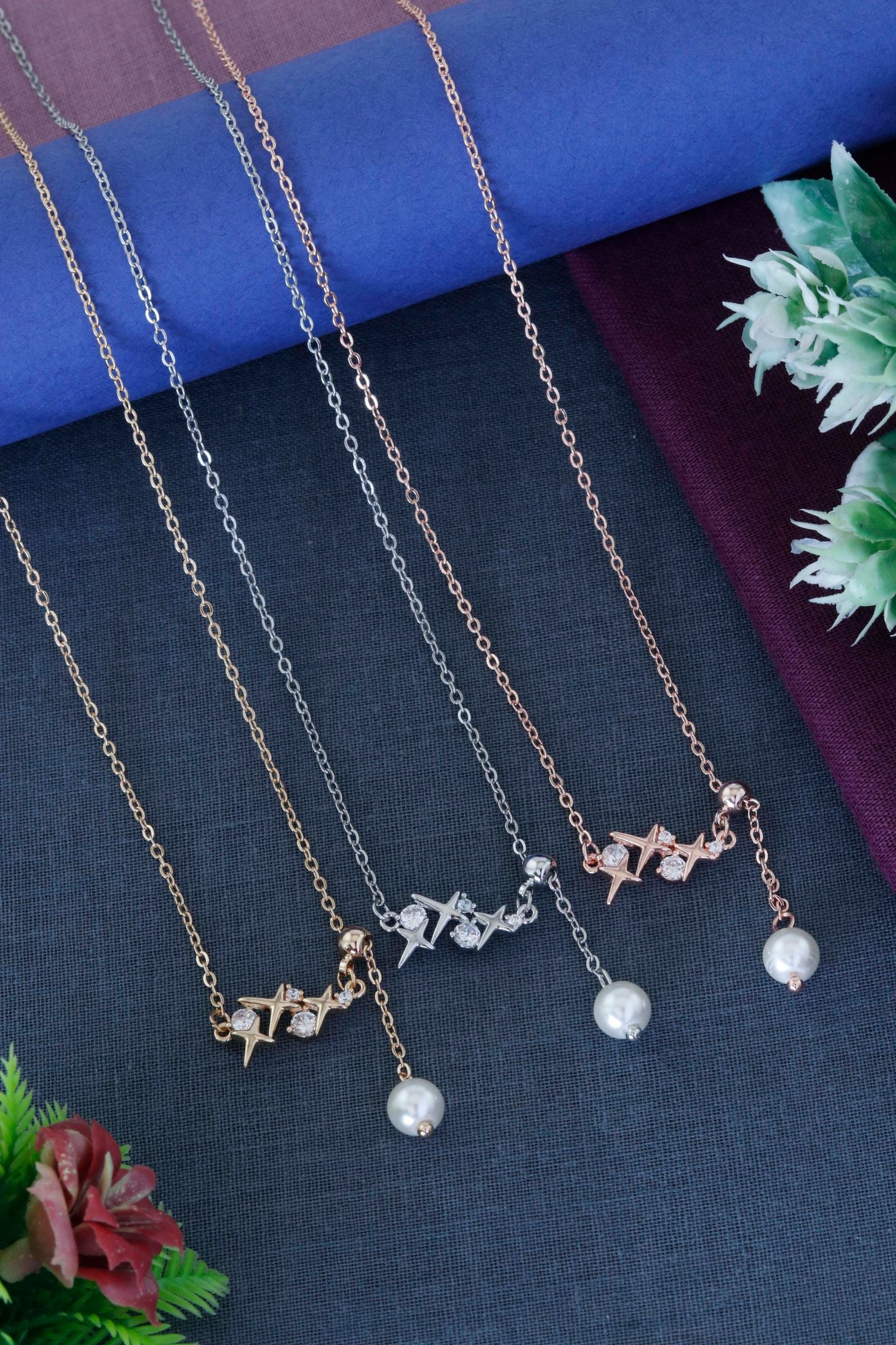 Starline Pearl Drop Necklace