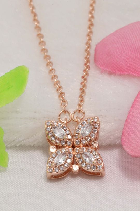 Rose Gold Magnetic Butterfly Crystal Pendant