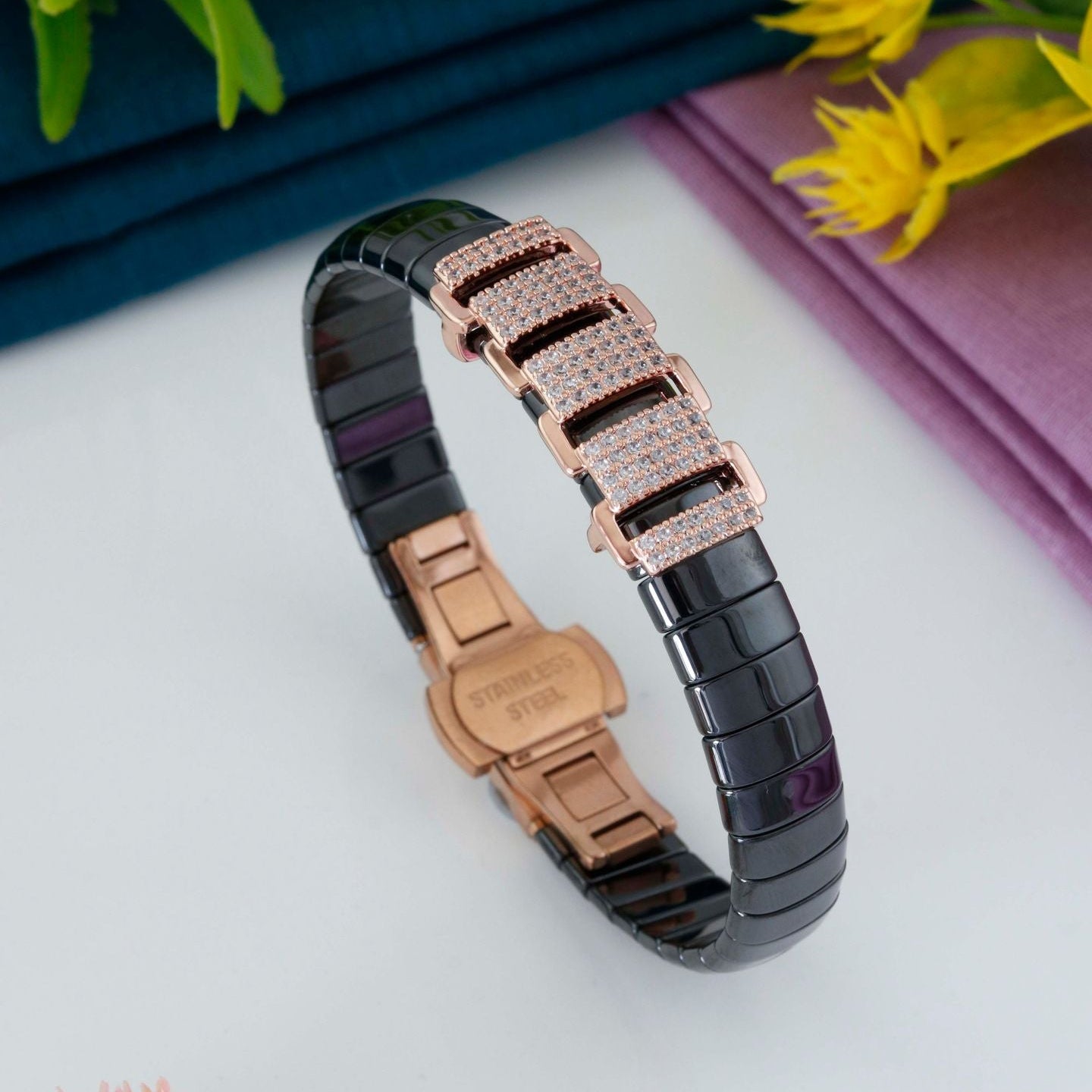 Black & Rose Gold Shine Bracelet