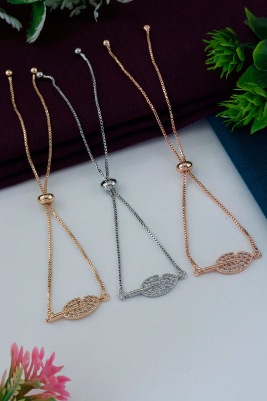 Crystal Leaf Adjustable Bracelet