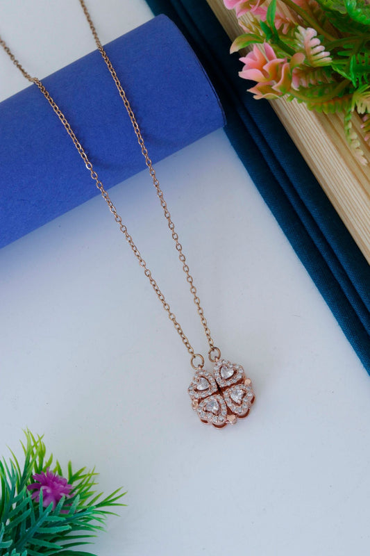 Rose Gold Clover Pendant Necklace