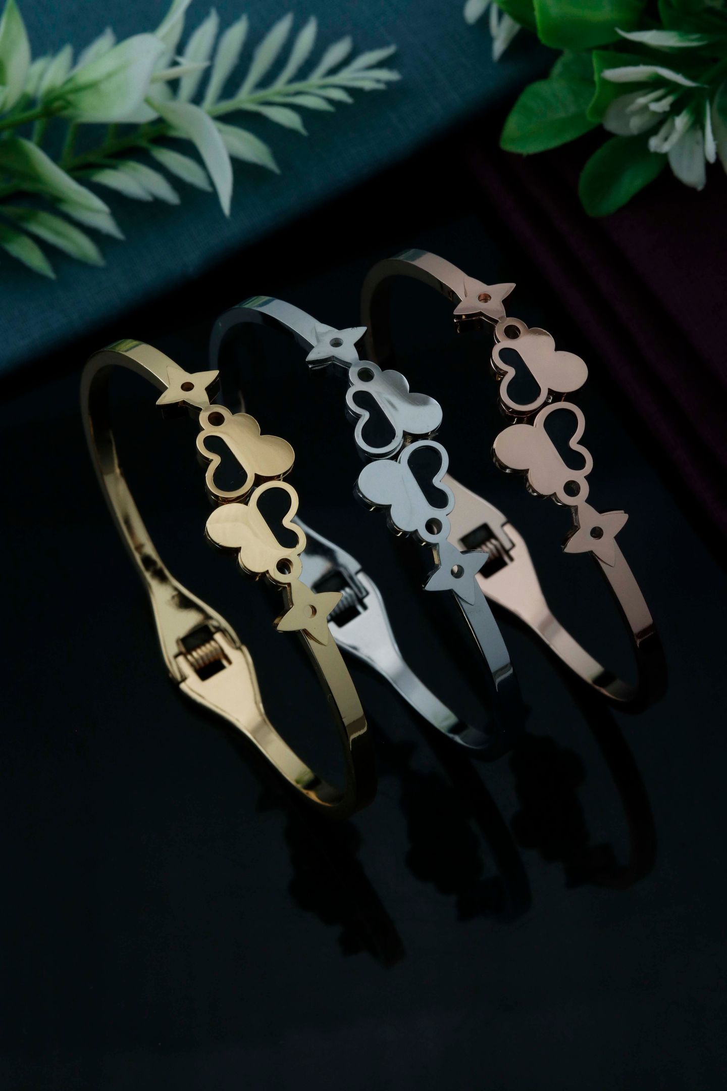 Love & Star Designer Cuff Bracelet