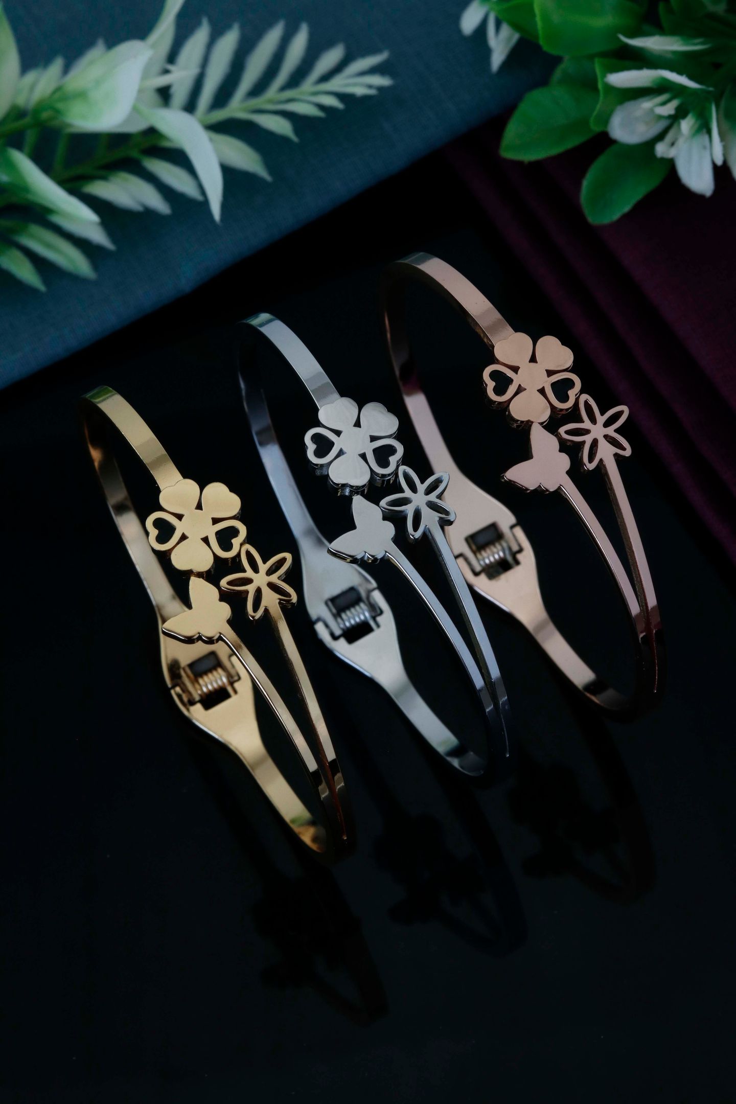 Butterfly Blossom Open Cuff Bracelet