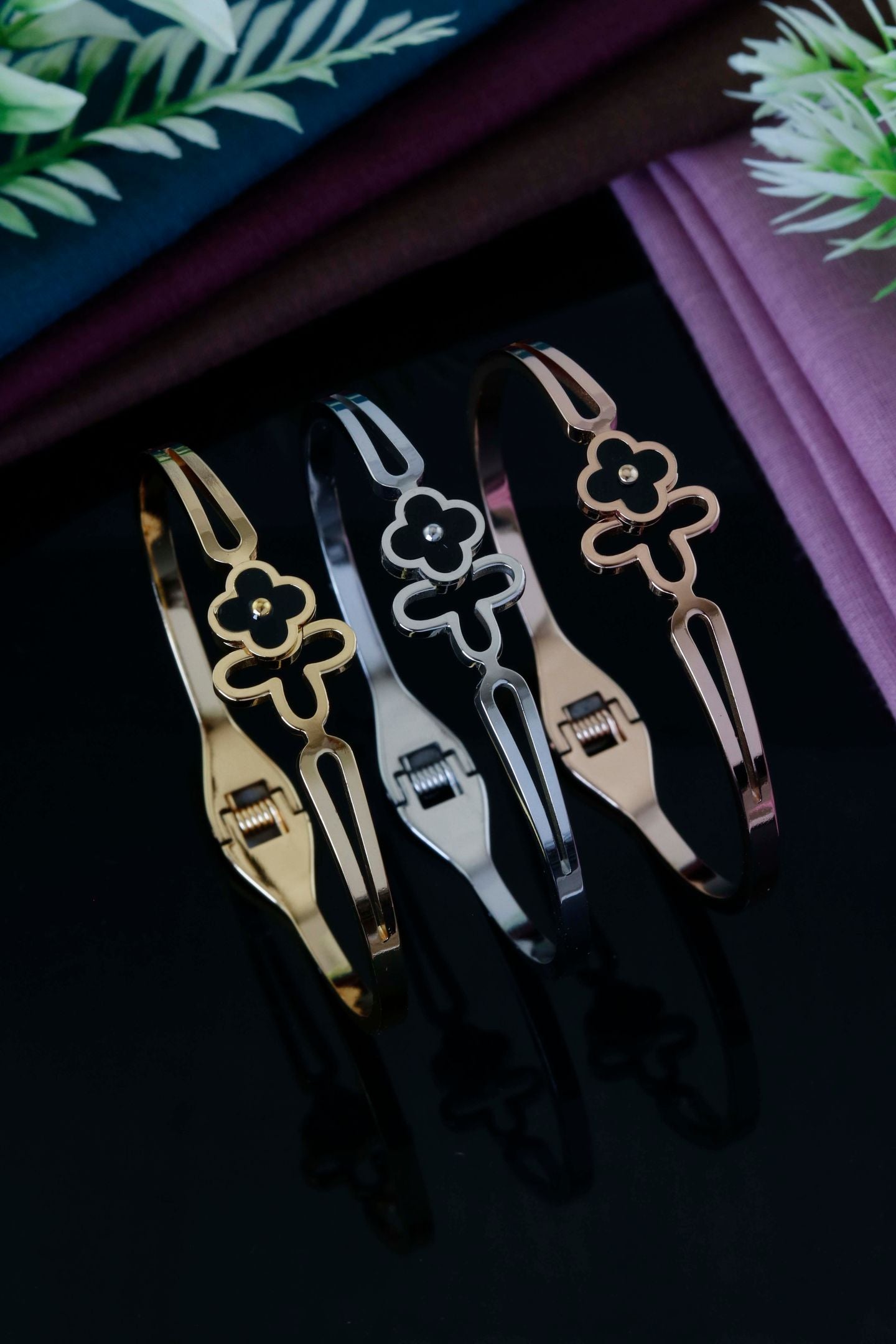 Elegant Bloom Cuff Bracelet