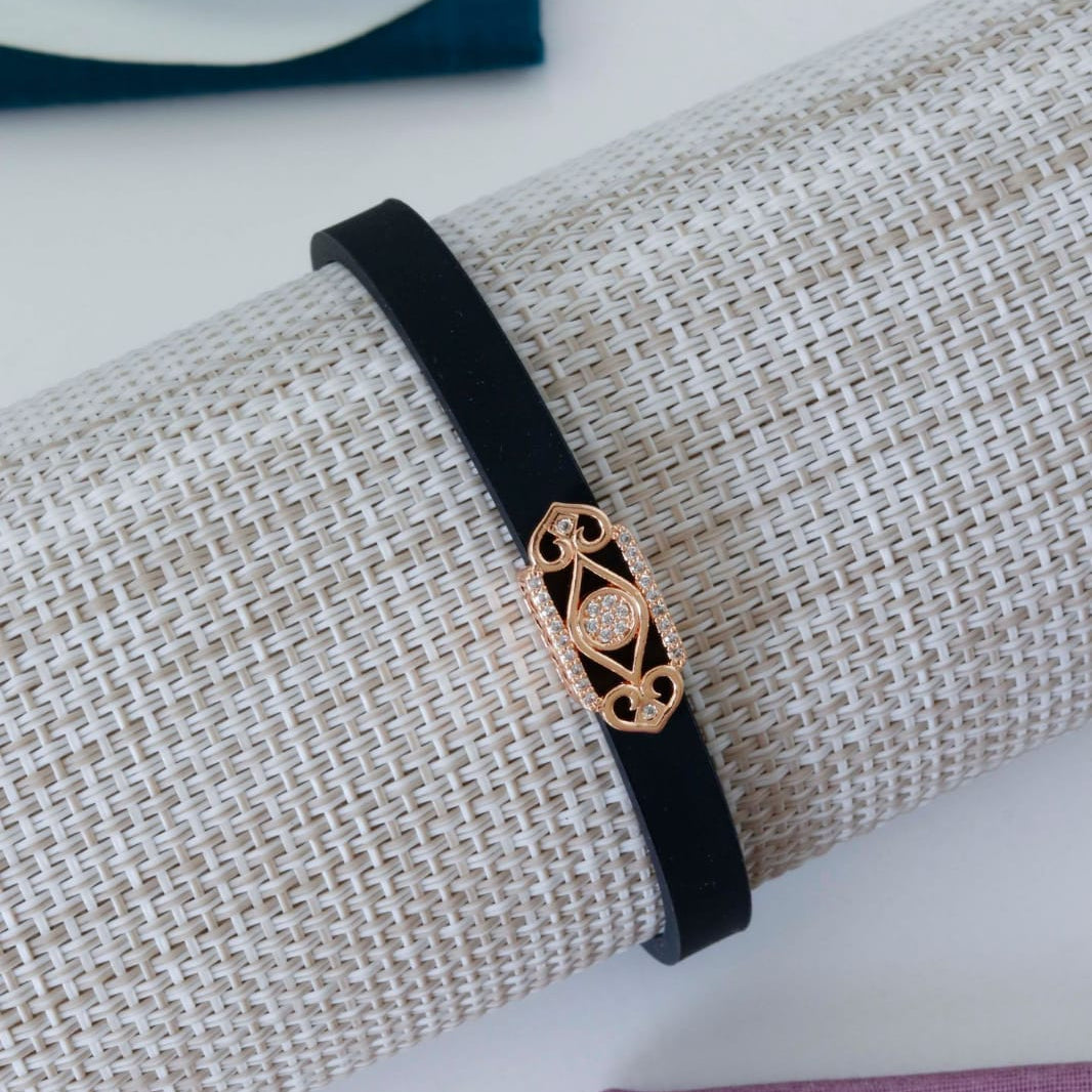 Girls Rose-Gold Diamond Charm Bracelet