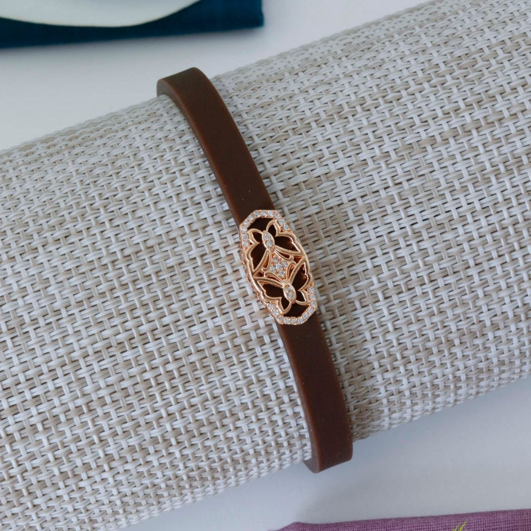 Girls Rose-Gold Crystal Charm Bracelet