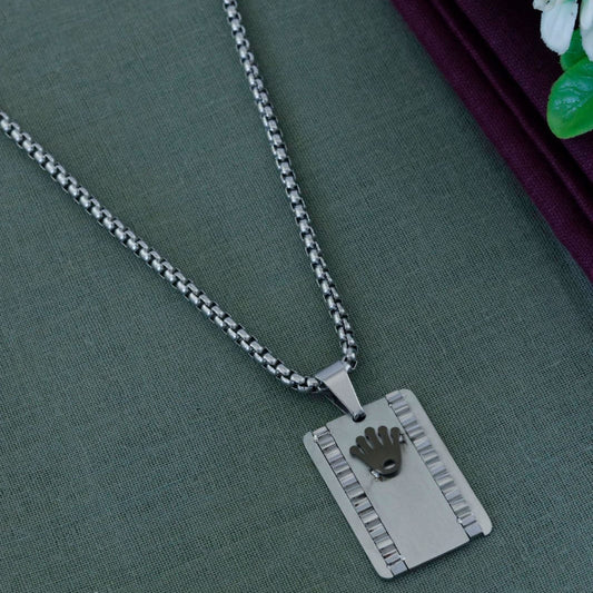 Crown Inspired Silver Pendant Chain