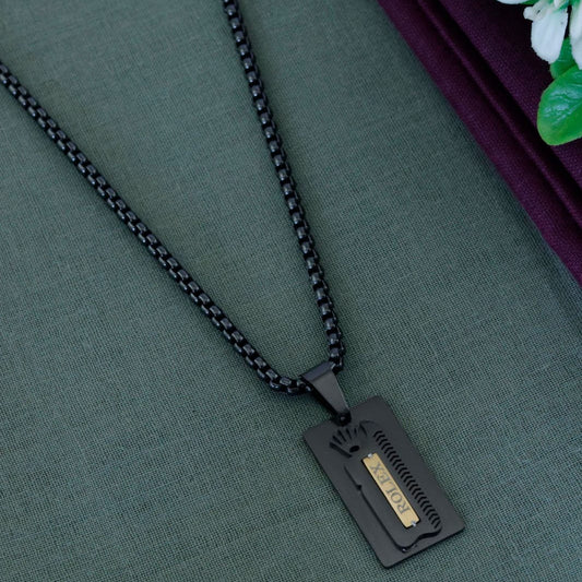Luxury Crown Black Pendant Chain