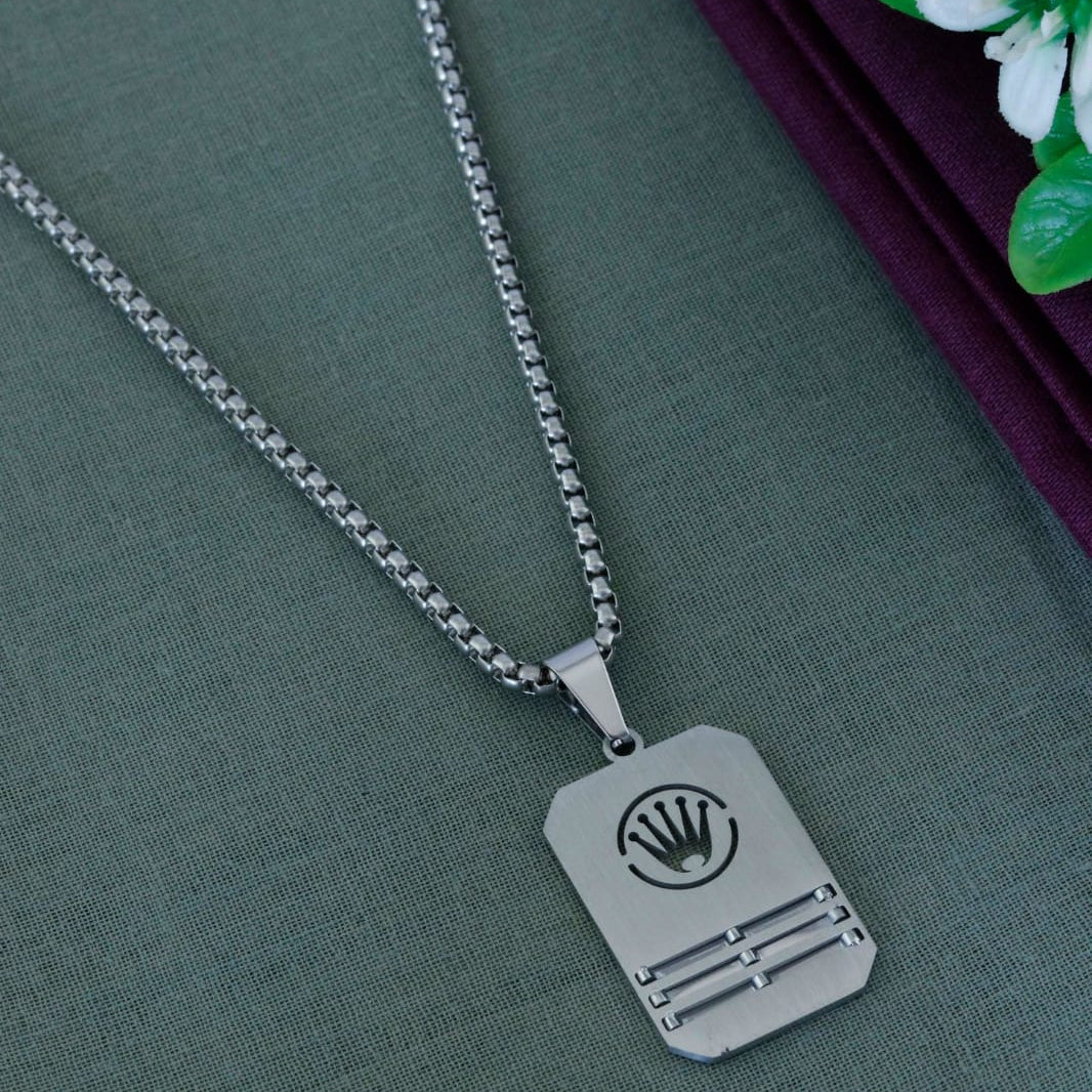 Luxury Crown Silver Pendant Chain