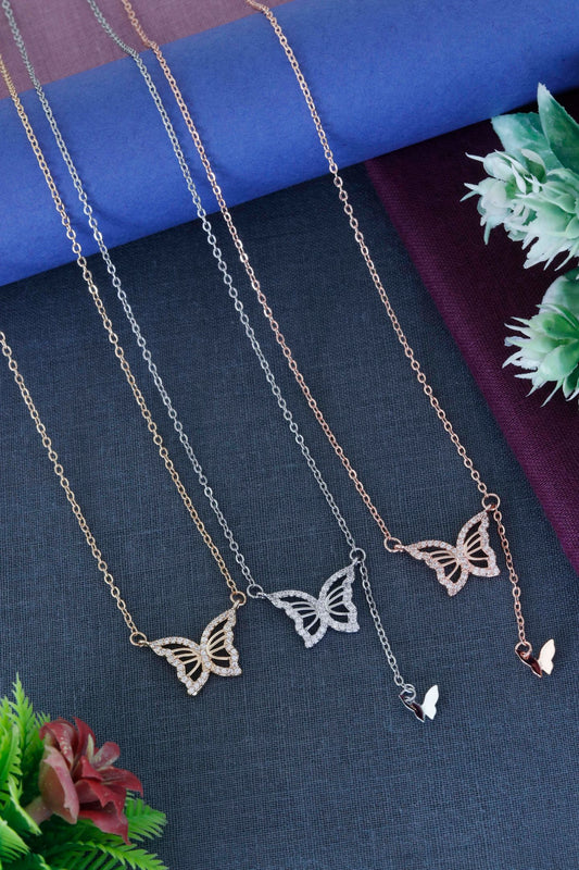 Graceful Butterfly Sparkle Necklace