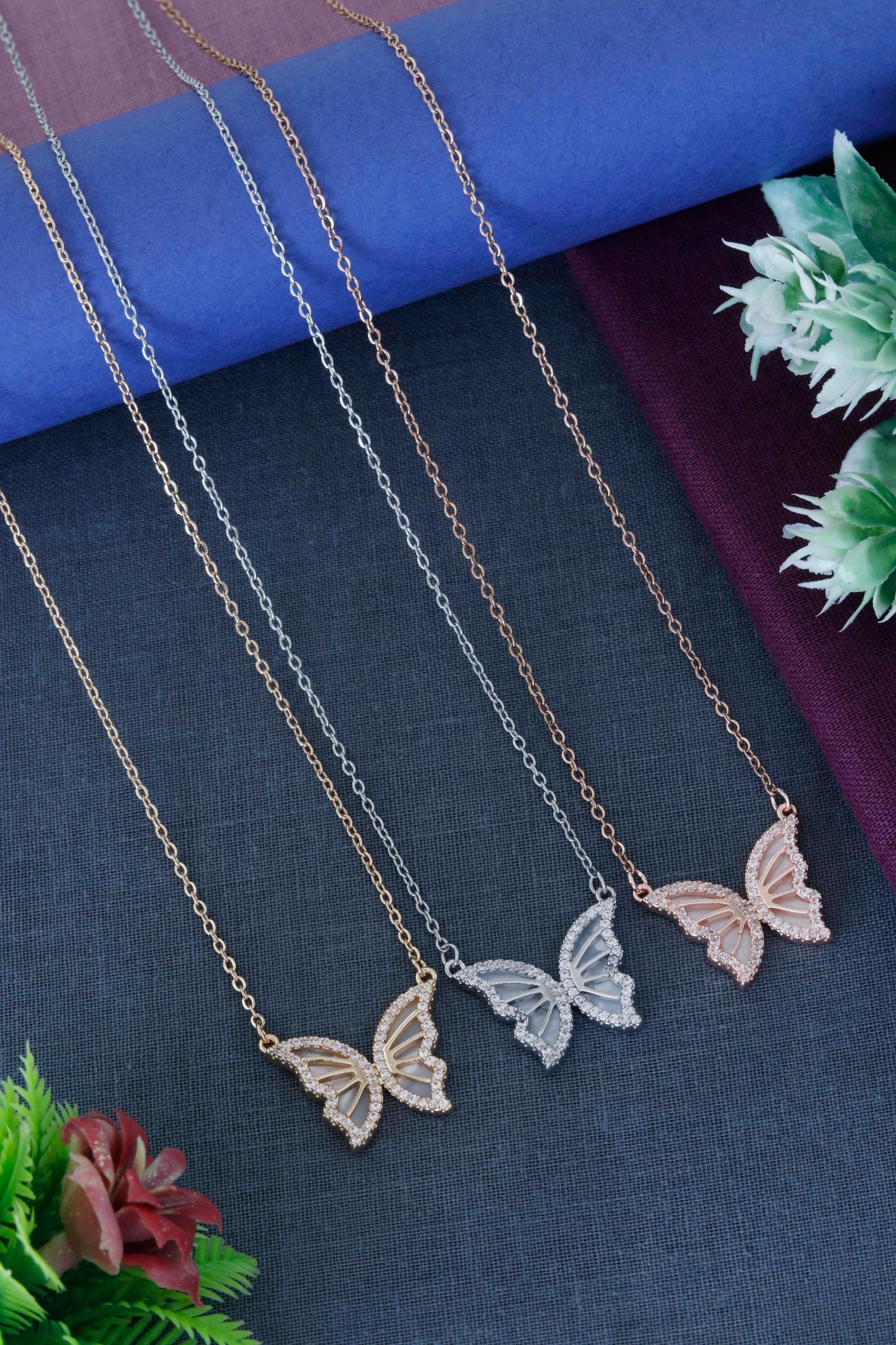 Sparkling Butterfly Grace Necklace