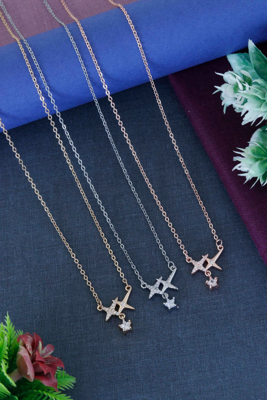 Starshine Cross Drop Necklace