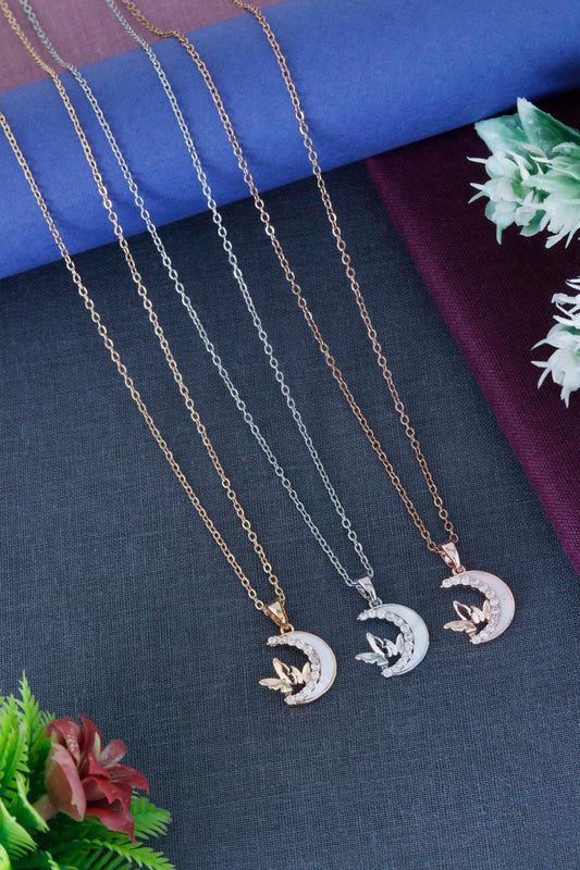 Butterfly Moon Charm Necklace