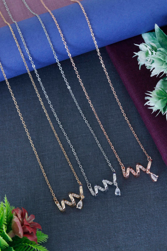 Sparkling Initial Twist Pendant Necklace