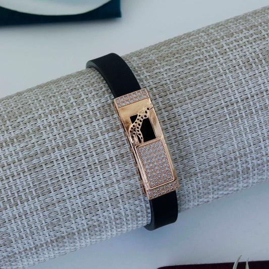 Jaguar Black Leather Luxury Bracelet