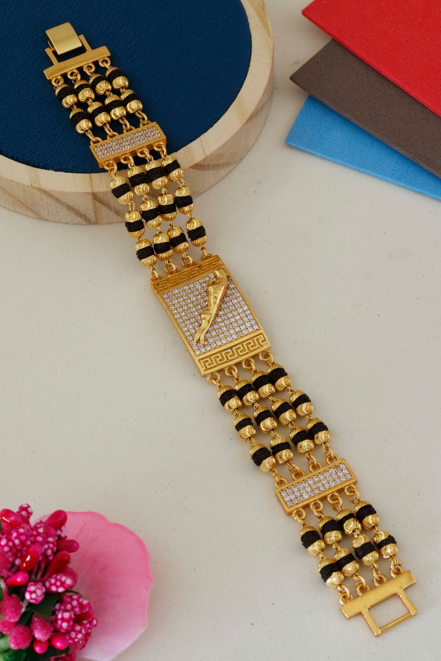 Men’s Gold-Plated Rudraksha Bracelet