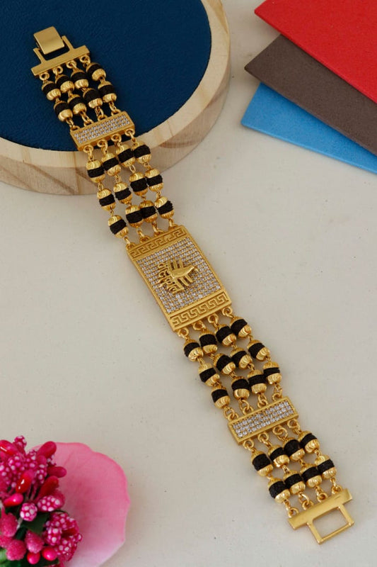 Men’s Gold & Black Rudraksha Bracelet