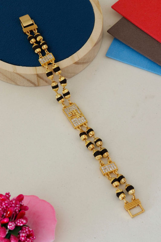 Gold-Plated Rudraksha Bead Bracelet