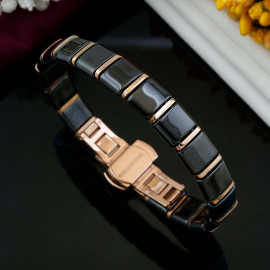 Premium Black & Rose Gold Stainless Steel Kada