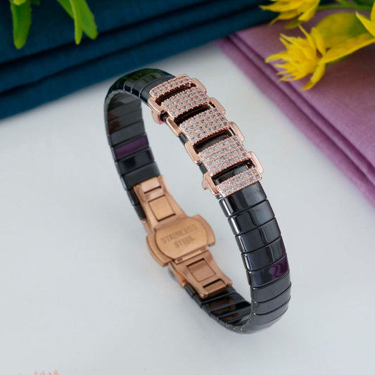 Black & Rose Gold Shine Bracelet
