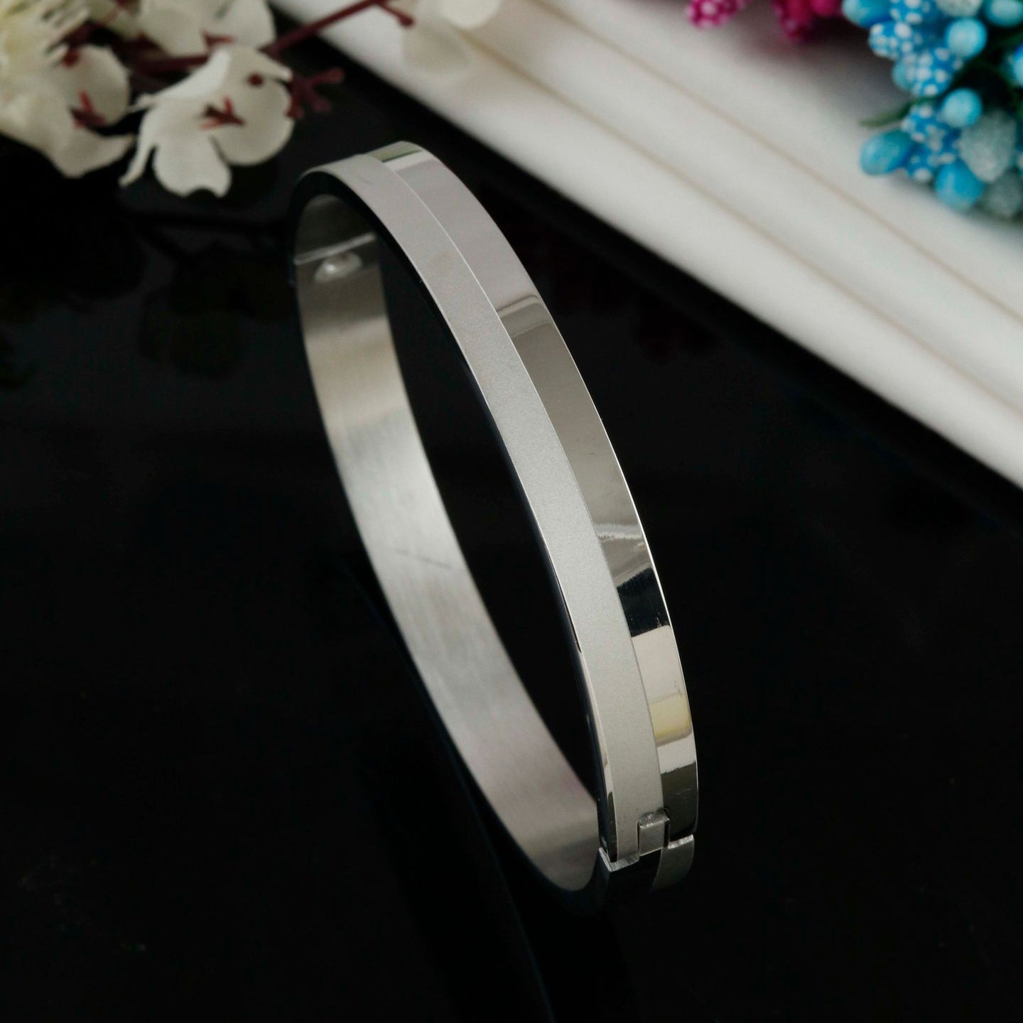 Classic Dual-Finish Stainless Steel Kada