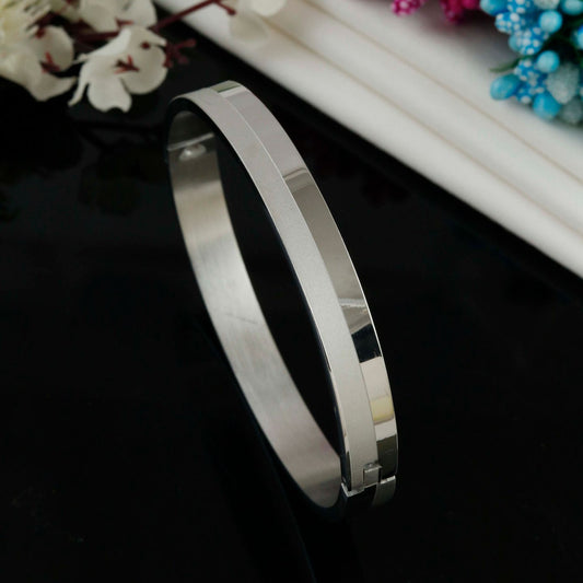 Classic Dual-Finish Stainless Steel Kada