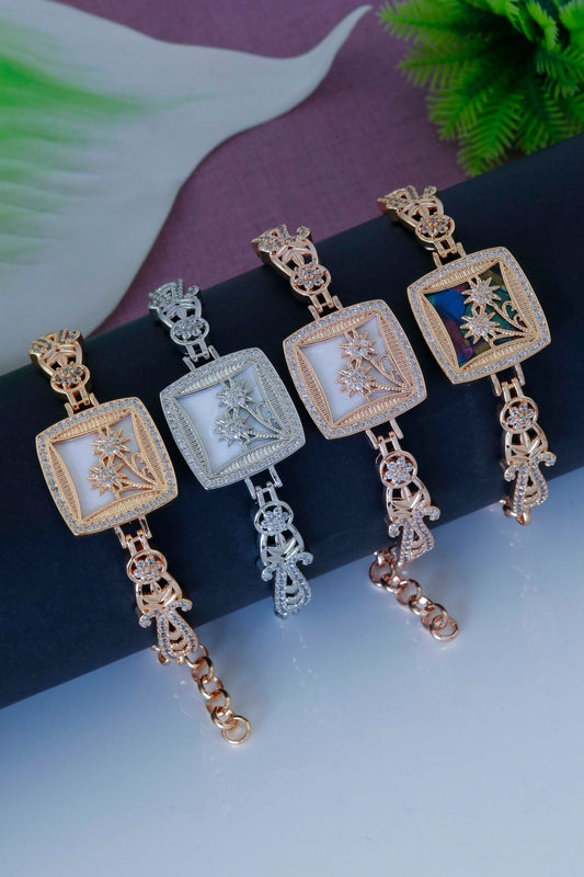 Square Floral Motif Designer Bracelet